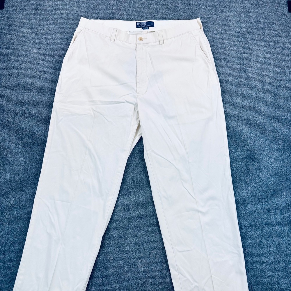 [Lot of 2]Polo Ralph Lauren Prospect Pants Mens 36x32 Cream White Chino Trousers - Picture 3 of 13